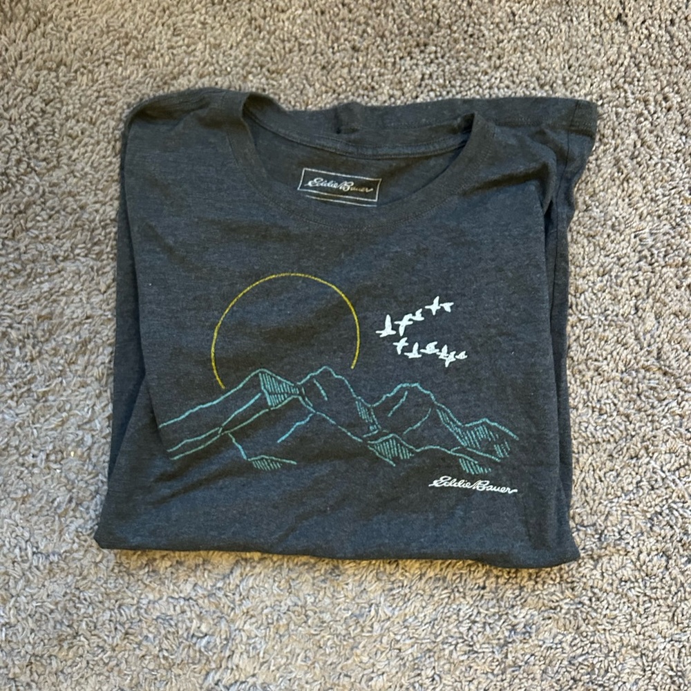 Grey Eddie Bauer Mountain Graphic Tee
